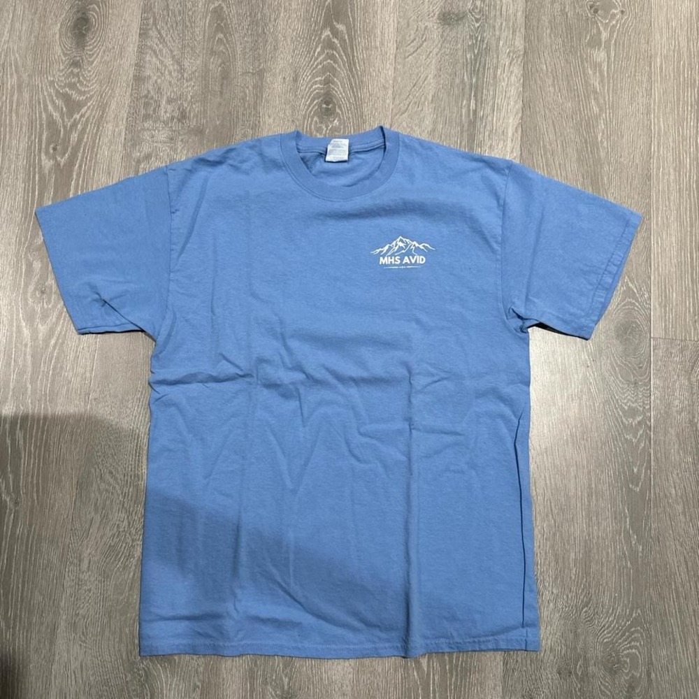 Blue and white Mega Aviation T-shirt #school